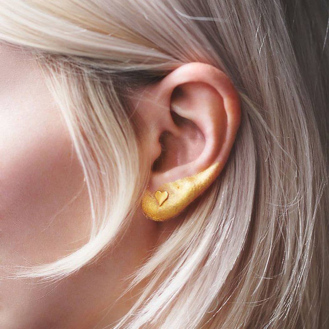 [TATIANA] Heart Twinkle Ear Jacket Earrings ★大人気★ TATIANA] 925Silver☆Heart twinkle ear jacket Earrings