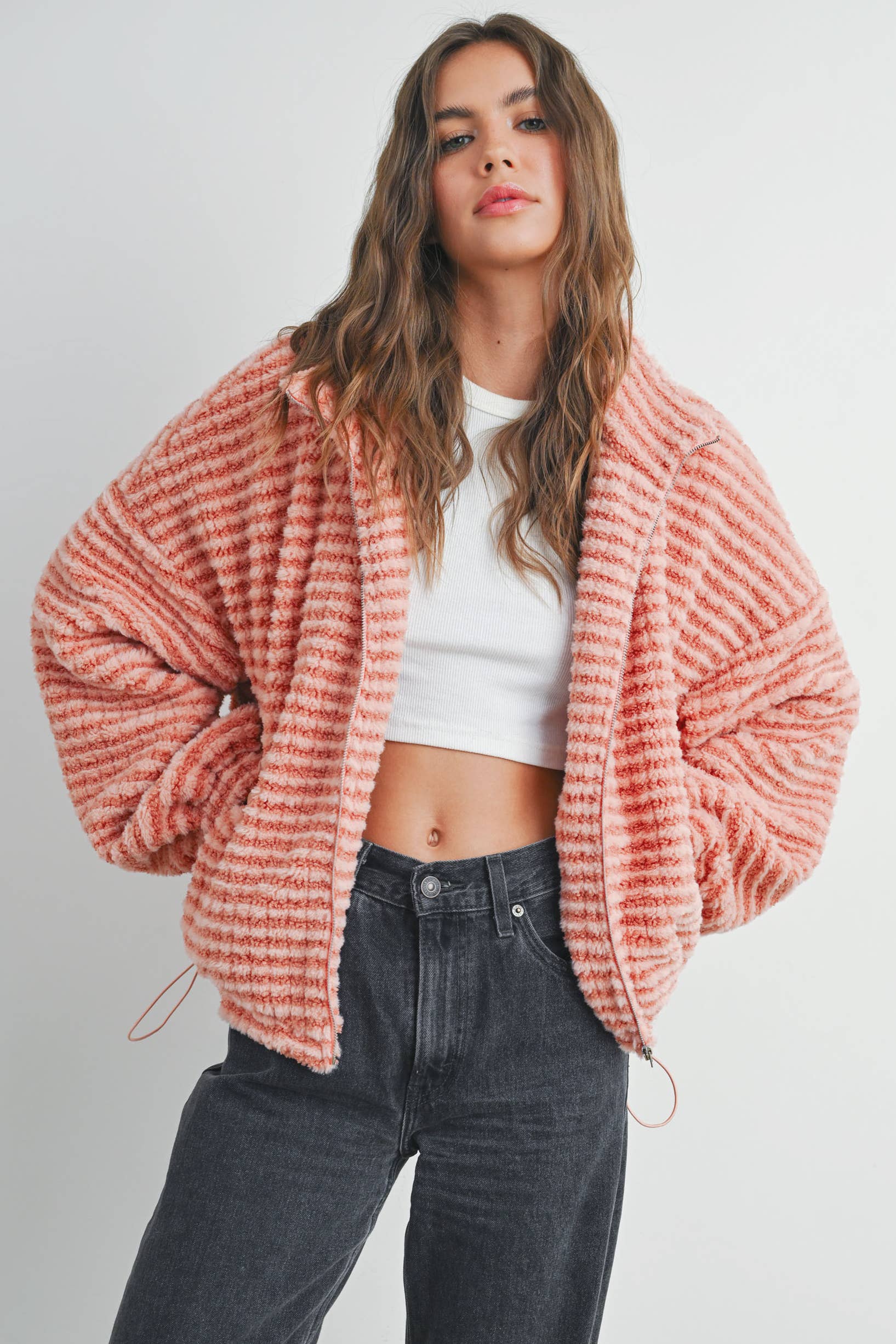 Cropped corduroy fashion puffer jacket