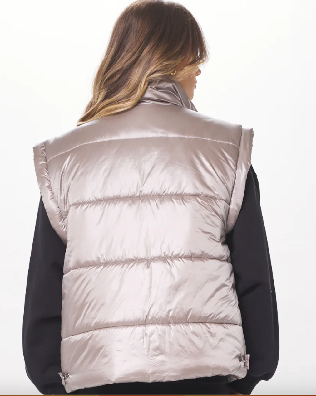 Silver top puffer vest