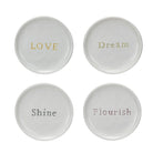 Stoneware Dish w/ Debossed Word, 4 Styles