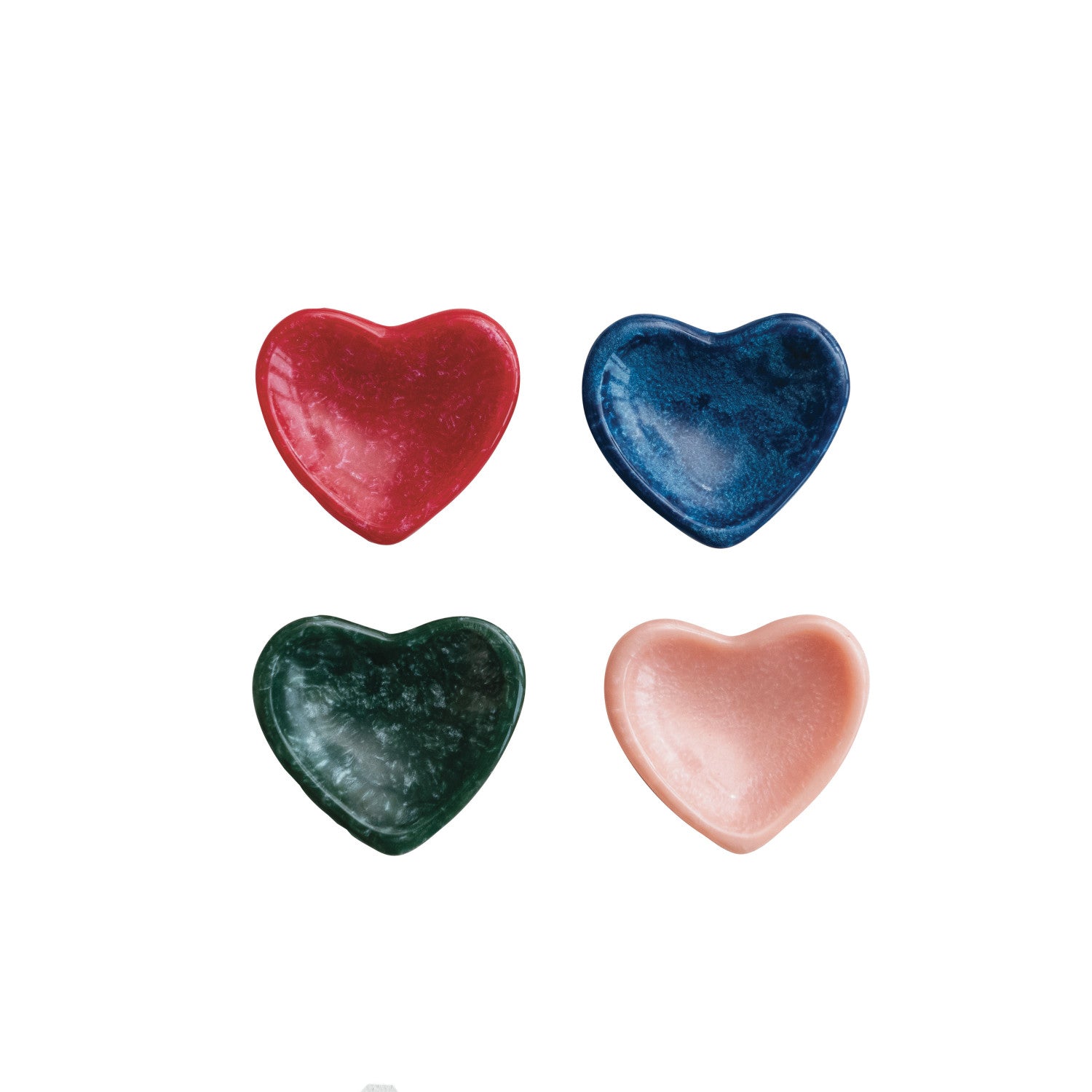 Marbled Resin Heart Shaped Dish, 4 Colors