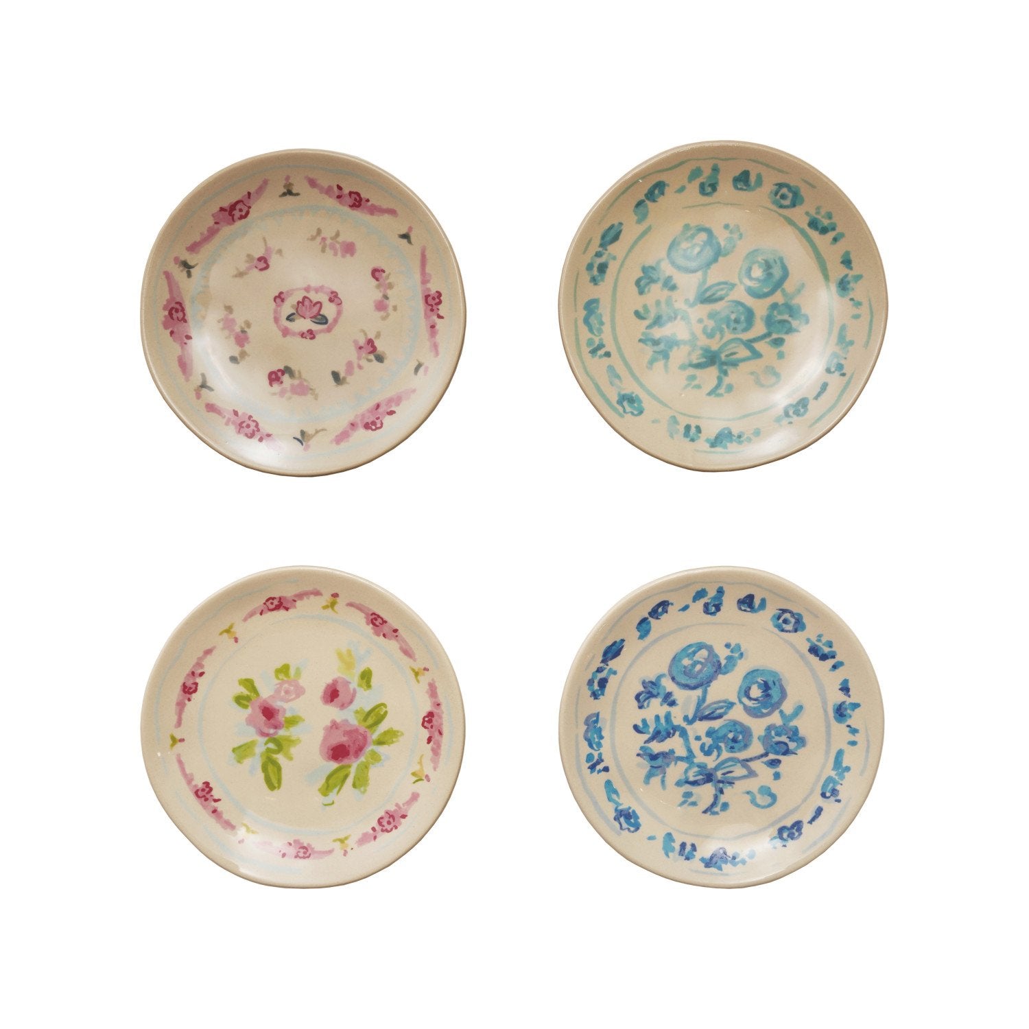 Stoneware Plate with Floral Image, 4 Styles ©