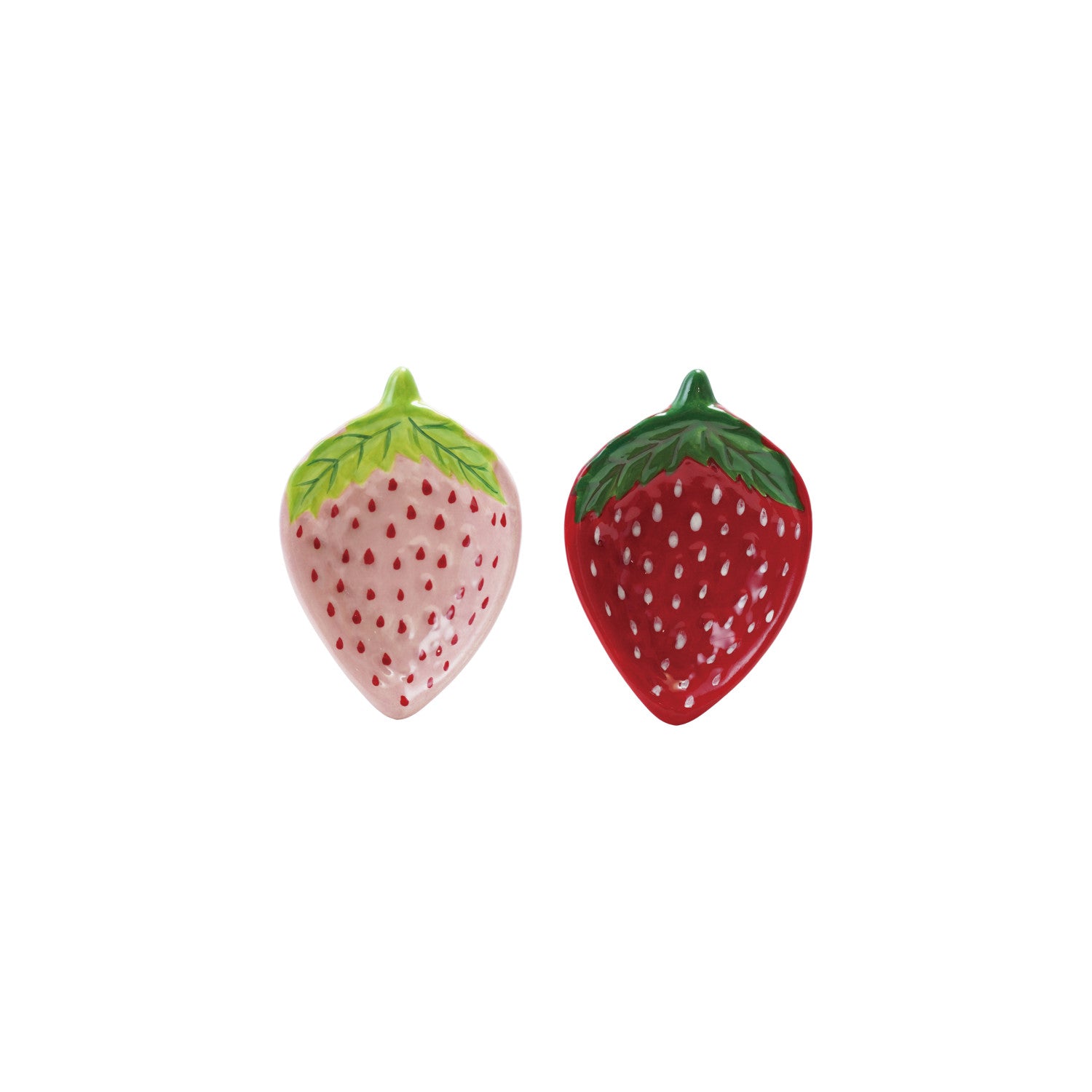 Hand-Painted Ceramic Strawberry Shaped Dish, 2 Styles