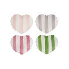 Hand-Painted Stoneware Striped Heart Shaped Dish, 4 Colors