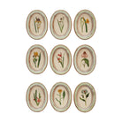 Wood Framed Glass Wall Décor with Flower, 9 Styles