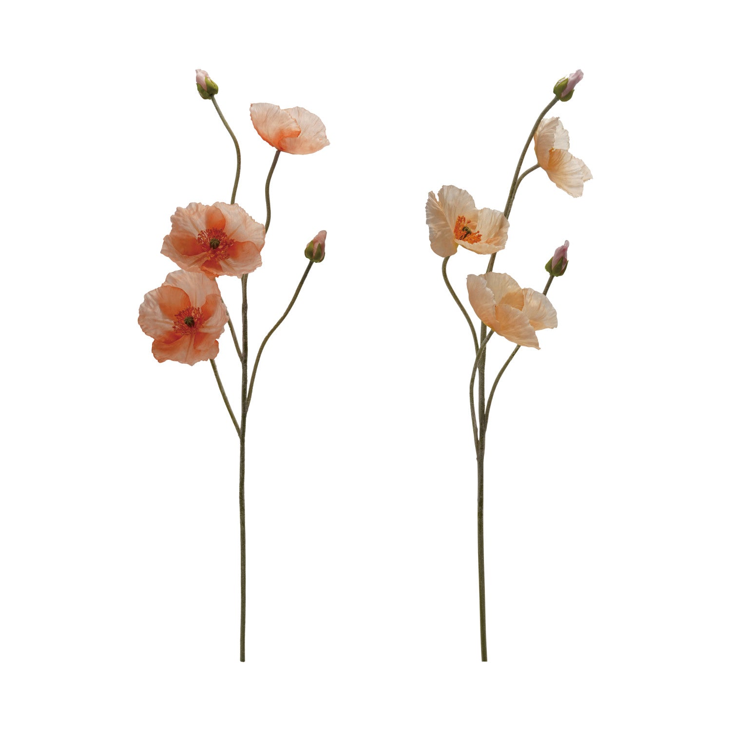 Faux Poppy Flower Pick, 2 Colors