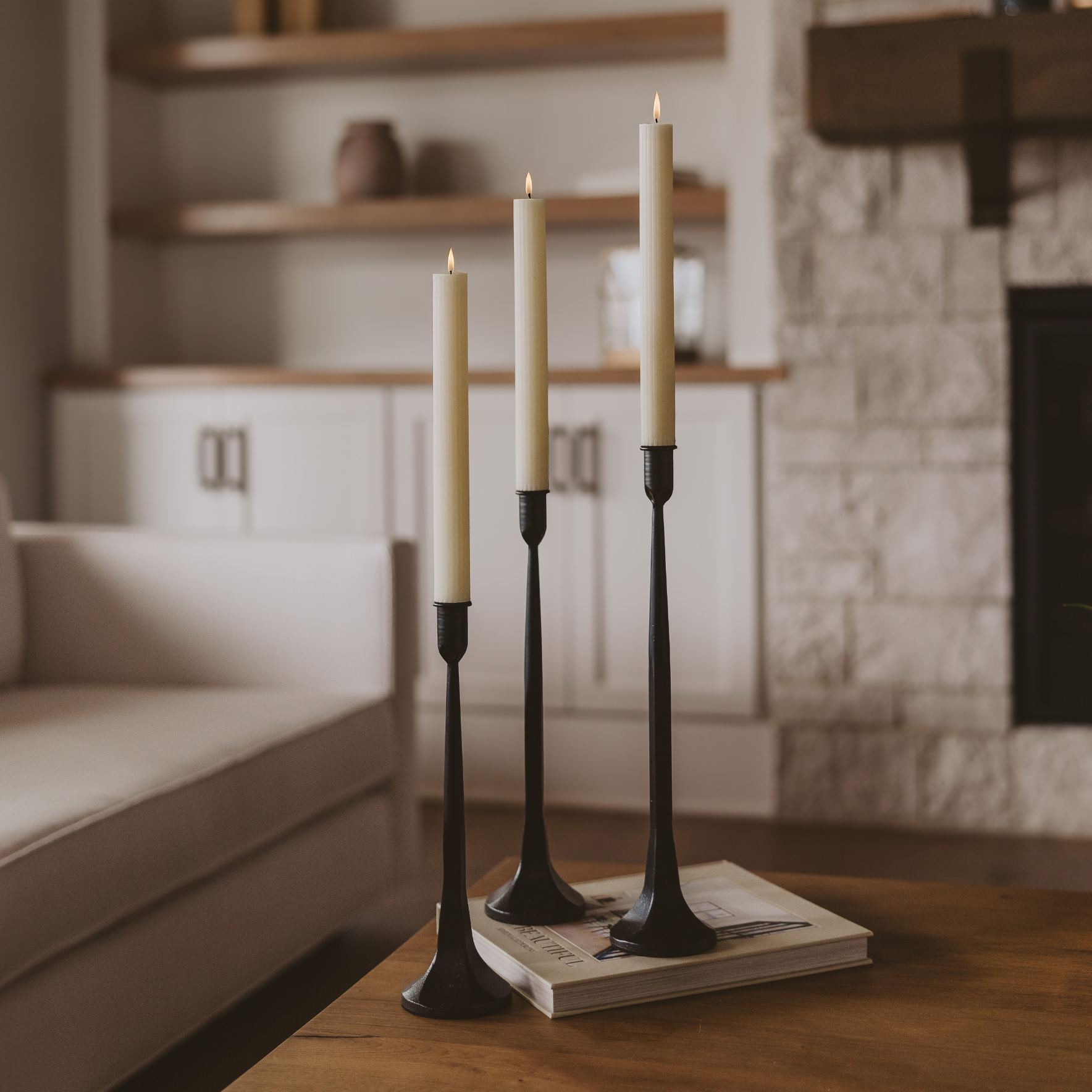 Sweet Water Decor Fluted Taper Candles - Thumbnail 3