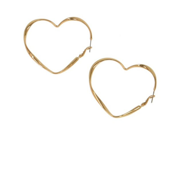 Macy's Large Heart Shape Hoop Earrings in Metallic | Lyst